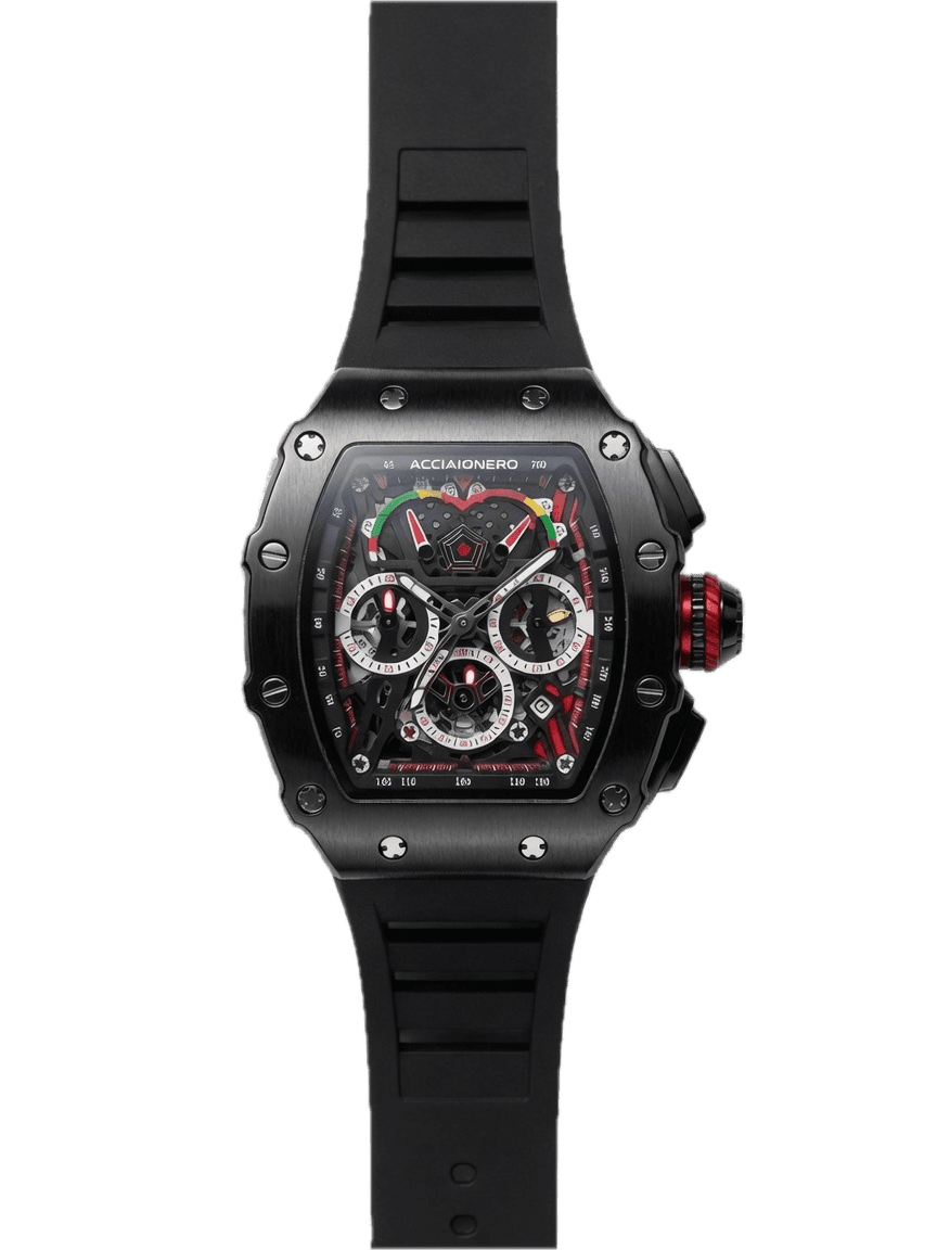Acciaio Nero Watch — Black On Orange